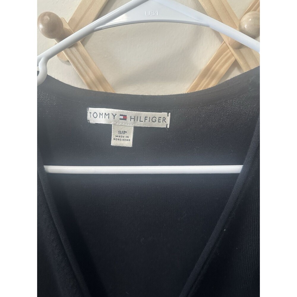 Tommy Hilfiger Sweater Size Small Black With Sequins Wrap Sweater - Picture 2 of 5